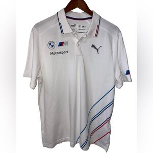 PUMA x BMW Motorsport White Polo Shirt BMW M Logo Performance Polo Men’s L NWOT